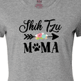 thumbnail image 4 of Inktastic Shih Tzu Mama with Flowers and Arrow Women's T-Shirt, 4 of 5