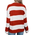 thumbnail image 5 of ZUKMRJPC Women's Knitted Striped Sweater Casual Oversized Crew-Neck Long Sleeve Color Block Pullover Sweater Fall Fashion Warm Tops, 5 of 6