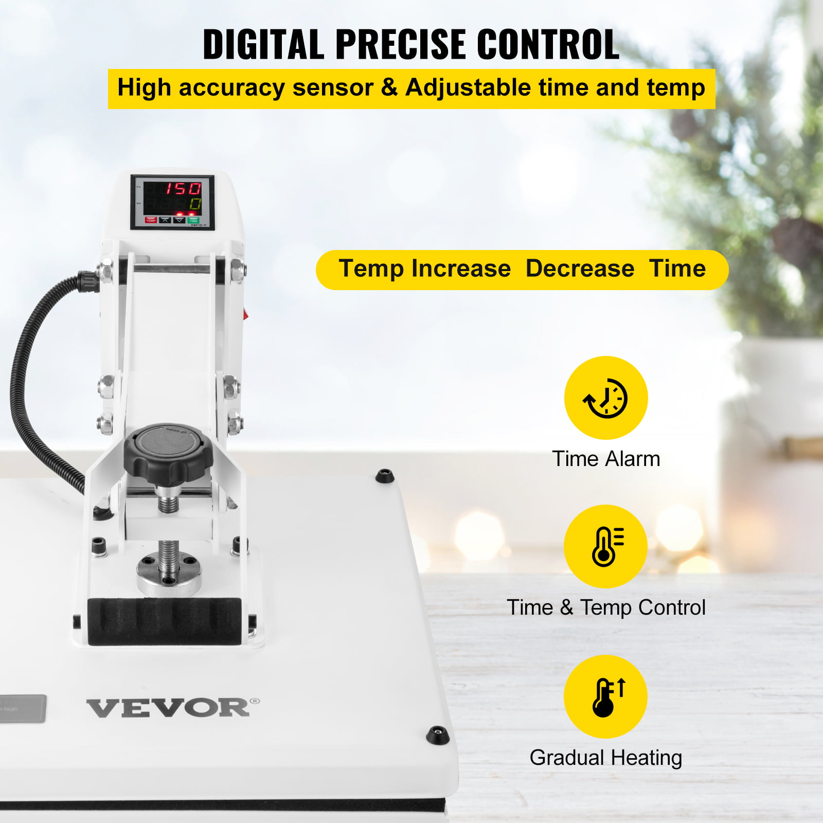 VEVOR 15 in. L x 15 in. W Heat Press Machine Digital Precise Heat