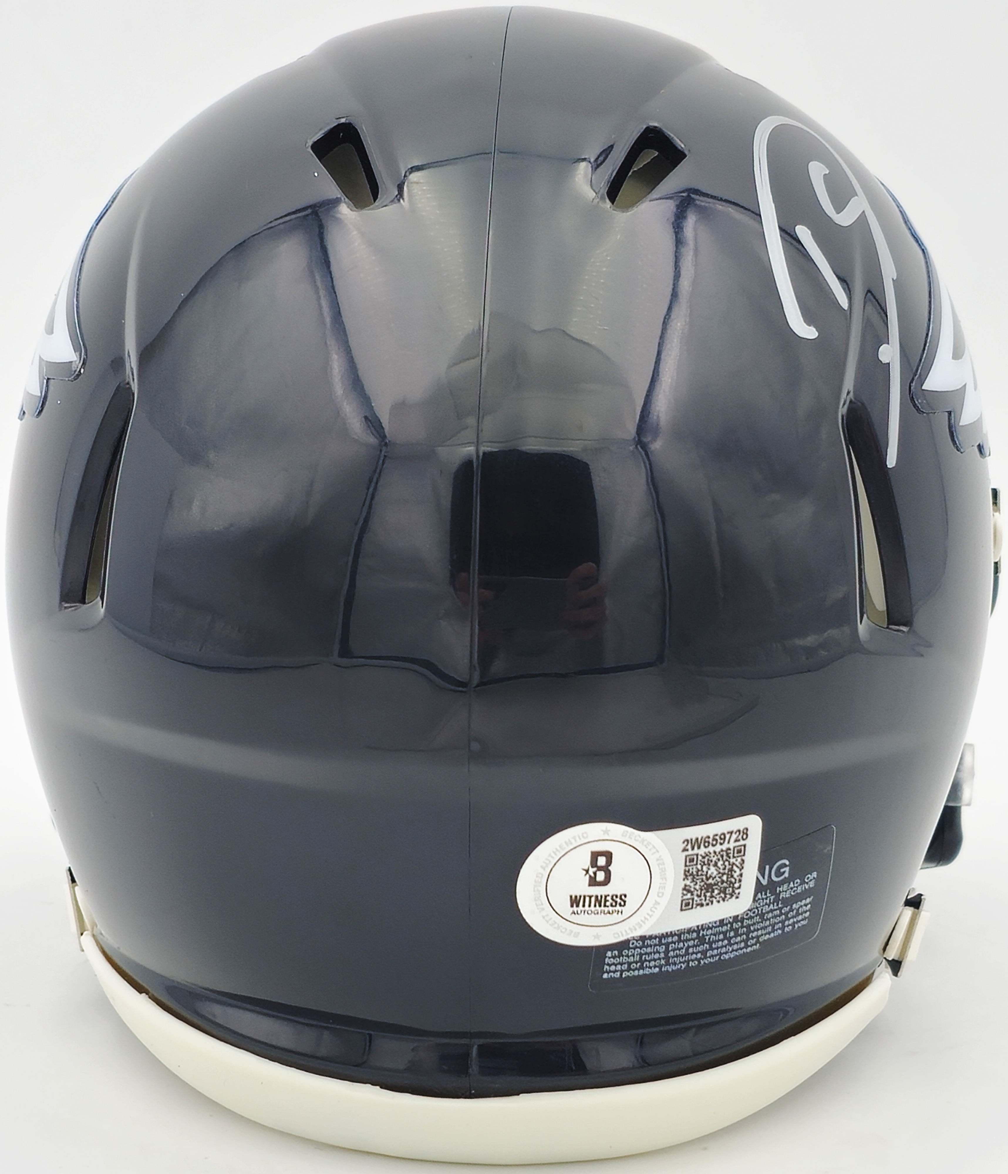 Darius Slay Jr. Autographed Philadelphia Eagles 2022 Alternate Black Speed Mini Helmet Beckett BAS Witness 238576