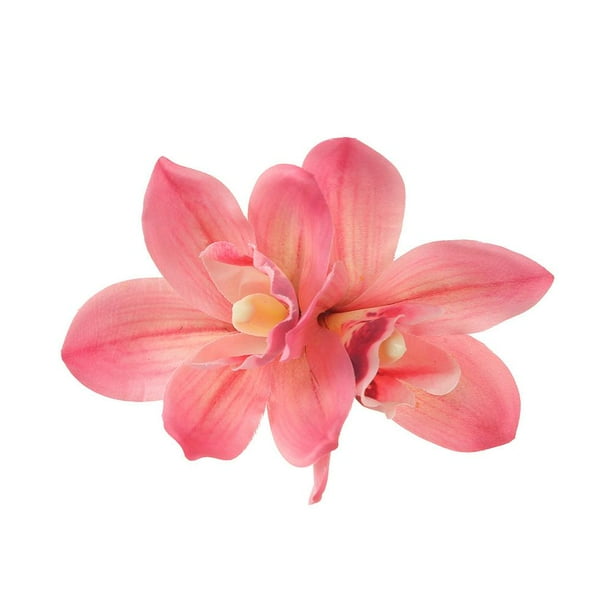 Horquilla doble de orquídea estilo bohemio - Accesorio para el cabello de novia, hecha de tela, diseño elegante y natural, 11 x 15 cm