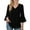 A03 Black, variant on Mifsaly Womens Christmas Sequin Top Loose Tunic 3/4 Sleeve Double Layer Glitter Tops Elegant Ruffle Blouse Xmas Work Festival Party Shirt Fashion Holiday Outfits 2025