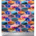 thumbnail image 1 of Soimoi polyester Crepe Fabric Floral & Geometric Patchwork Print Fabric by the Yard 42 Inch Wide, 1 of 1