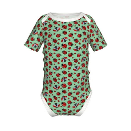 

Adobk Ladybugs 3 Print Baby Climbing Clothes Jumpsuit Rompers Classic Rompers Child Short sleeve Bodysuits-9M