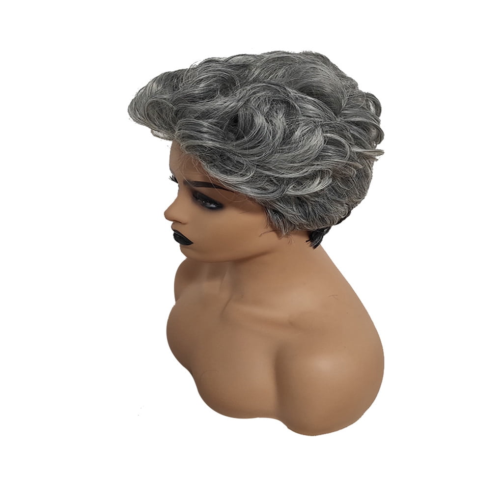 DAPRZIY Brazilian Virgin Hair Full Lace Cap Band Human Hair Wigs For Black Women New Sexy Lady Natural Short Wavy Curly Synthe