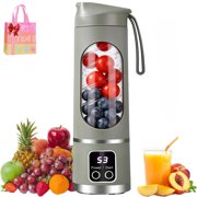 Portable 16oz Wireless Juicer, USB Rechargeable Electric Juicer Cup with Drinking Lid, Powerful Mini Blender for Travel, Gym & Office