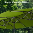 thumbnail image 4 of Alpha Joy 13x6.5ft Double-Sided Extra Large Outdoor Patio Market Rectangle Umbrella with Crank Handle, Lime, 4 of 6