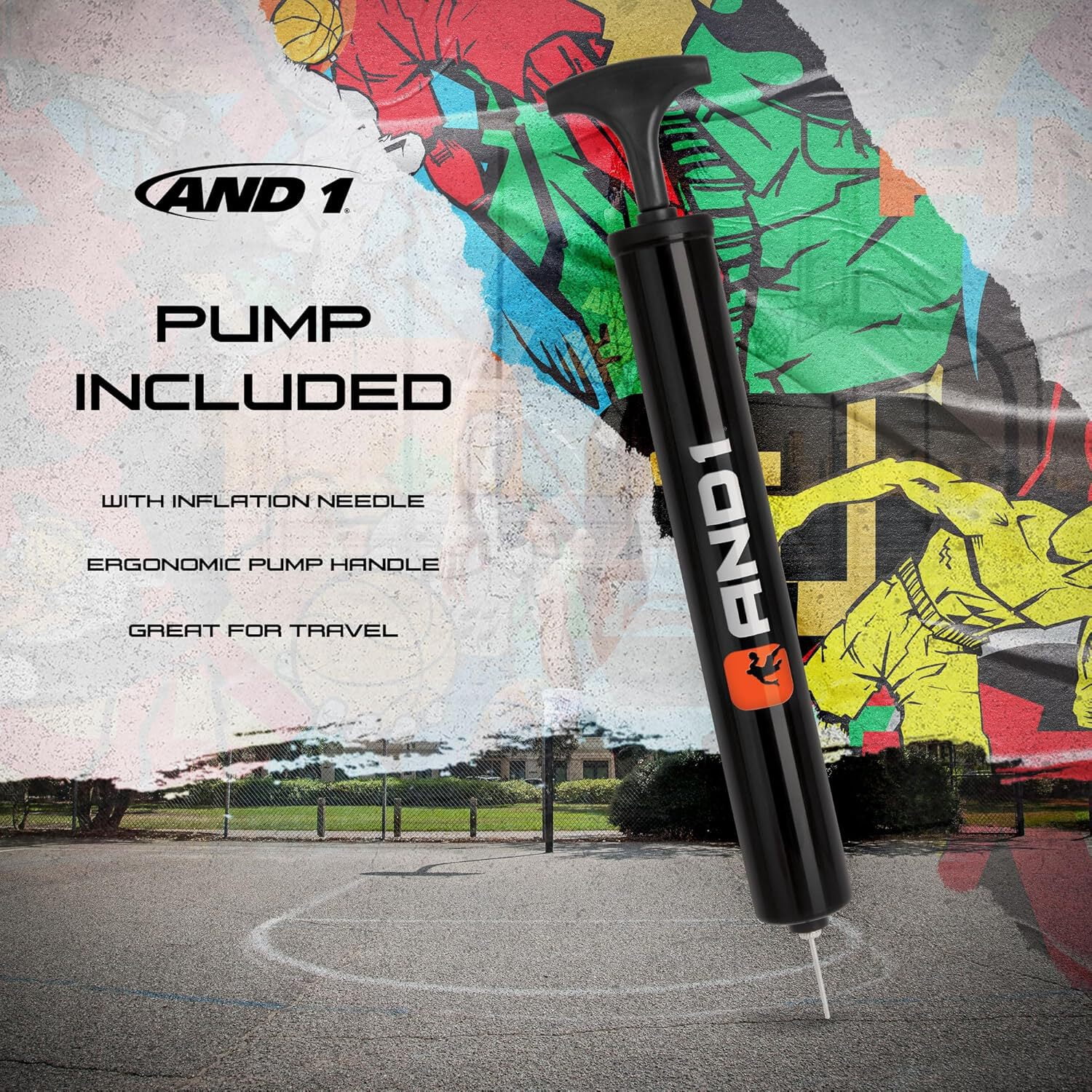 AND1 Fantom Graffiti Rubber Basketball, Size 7 (29.5"), Deep Channel Construction, Indoor/Outdoor Use
