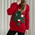 thumbnail image 1 of TIMIFIS Femmes Christmas Sweater Graphique Imprimé Manches Longues Col Ras du Cou Chandail Tricoté Léger Automne Chandail Décontracté Chandails des Fêtes, 1 of 5