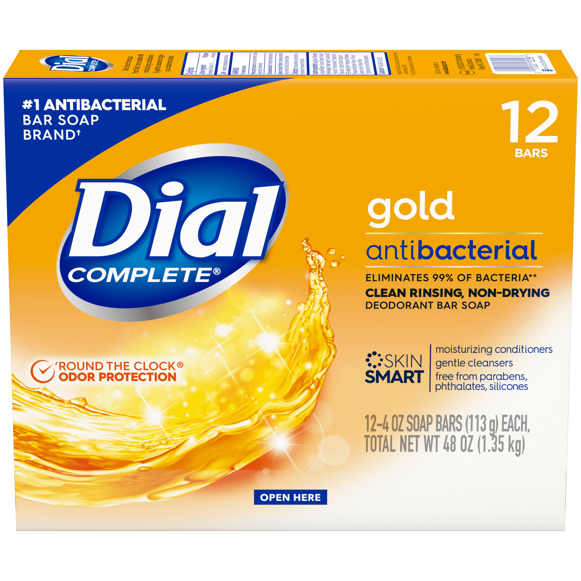 Buy Dial Complete Antibacterial Deodorant Bar Soap Gold 4 Oz 12 Bars 