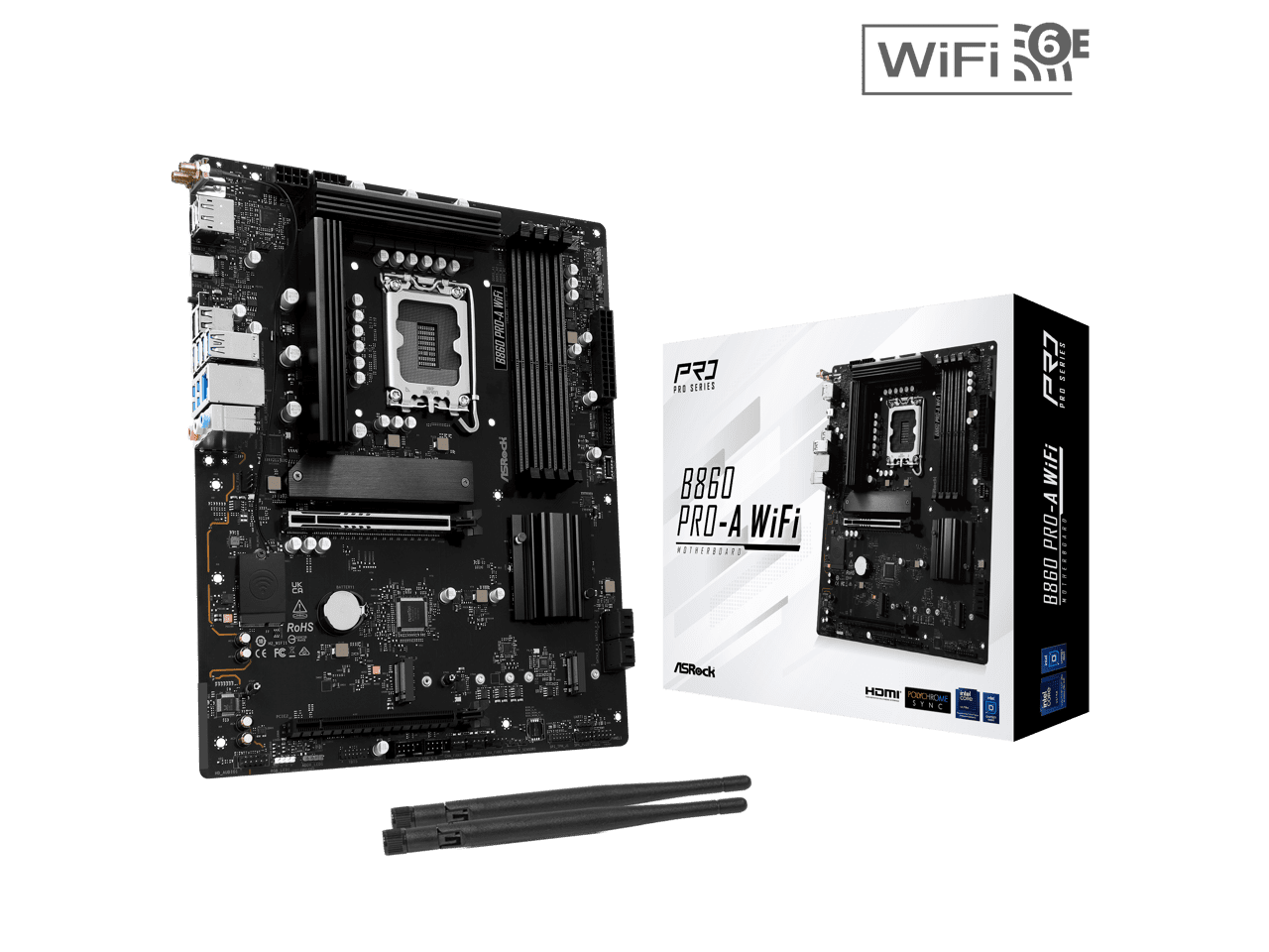 ASRock B760M-HDV/M.2 LGA 1700 DDR4 Micro ATX Motherboard, Intel