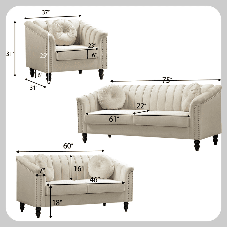 Aukfa 3 Seater Sofa Couch Set, Contemporary Living Room Sofa Aukfa 3 Seater Sofa Couch Set, Contemporary Living Room Sofa