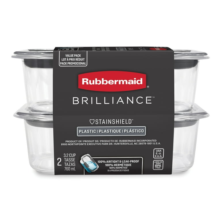 Rubbermaid Brillance Food Storage Container 3.2 Cup 2 Pk.