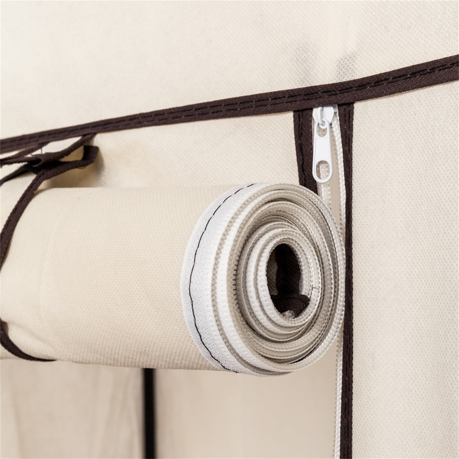 Risegun 69" Portable Storage Closet Non Woven Fabric Clothes Organizer, Durable and Easy to Assemble, Beige
