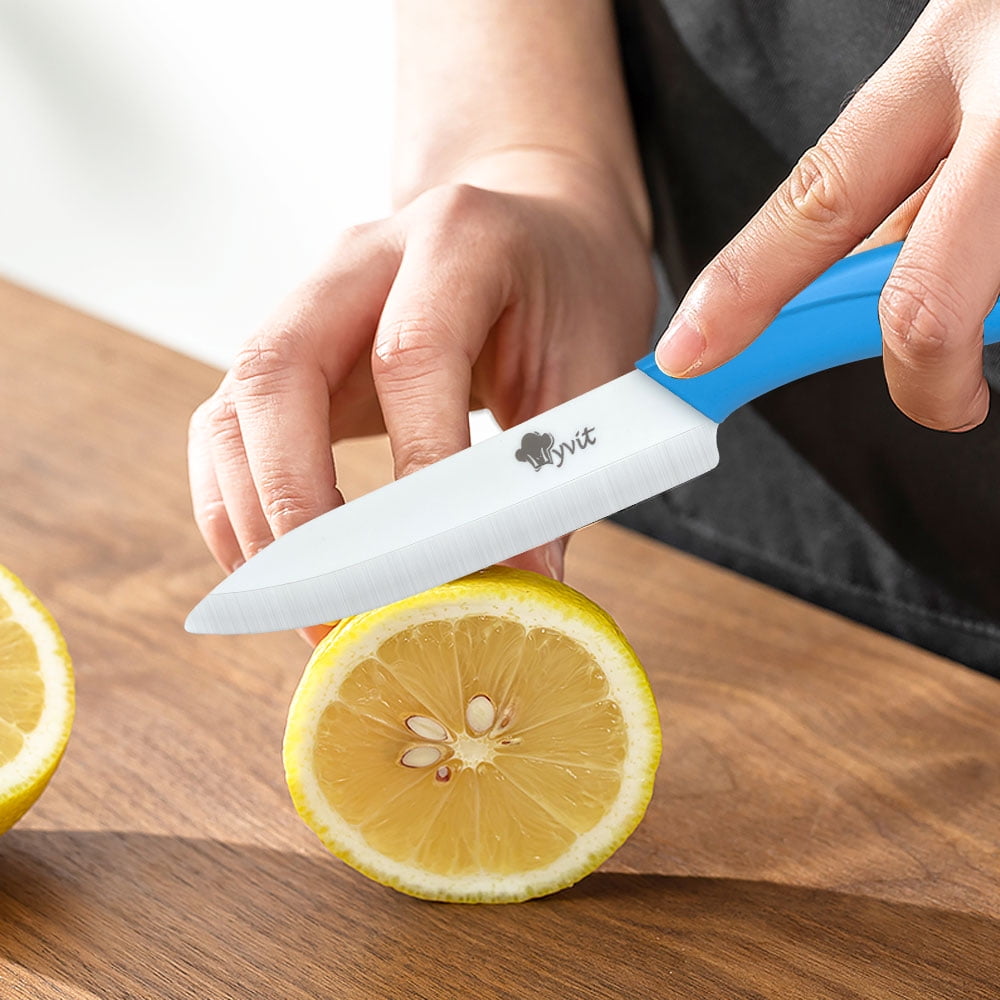 6Pcs Ceramic Knives Set Kitchen Chef Knife with Cover Rustproof Fruit Paring Kives Cutter for Vegetable Lettuce Meat,3" 4" 5" 6" Paring Knife