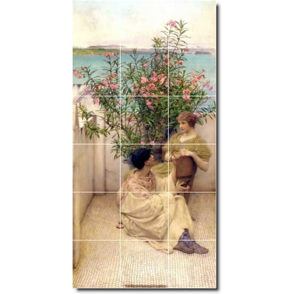 Ceramic Tile Mural-Lawrence Alma-Tadema Women Painting 181. 36" w x 72" h using (18) 12 x 12 ceramic tiles