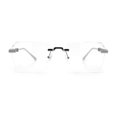 thumbnail image 3 of Retro Gangster Rapper Luxury Clear Lens Rimless Rectangle Fashion Eyeglasses Silver Black, 3 of 8