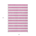 thumbnail image 3 of 5' X 8' Pink and White Striped Washable Non Skid Indoor Outdoor Area Rug, 3 of 3