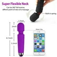 thumbnail image 2 of ZOUYUE Portable Soft Mini Personal Messager Wand Travel Size Silicone Massage Pleasure Handheld with Twenty Vibrating Patterns Eight Speeds Body Massager Cordless Rechargeable,Purple, 2 of 4