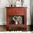 thumbnail image 2 of Furniture of America Dimanche Solid Wood 1-Drawer Nightstand in Cherry, 2 of 6
