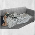 thumbnail image 6 of Funny Sloth Soft Flannel Fleece Blanket, Sketch of Lazy Animal Tropical Leaf Holding Banner for Morning Print, Cozy Plush for Indoor and Outdoor Use, 60" x 80", Charcoal Grey White, by Ambesonne, 6 of 6