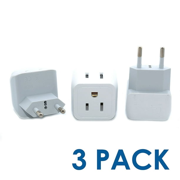 Ceptics CT9C Continental European Travel Adapter Plug Type C (3Pack