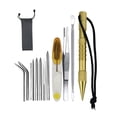 thumbnail image 4 of Marlin Spike Set Lacing Needles Stainless Steel Professional Small Craft Sewing Reusable Removable Knitting Pin Leather Work 12 Pieces Gold, 4 of 7