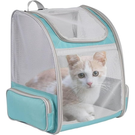 Expandable Pet Carrier for Cats and Small Dogs Ventilated Carrier Backpacks Bag with Comfortable Shoulder Straps  Airline Approved Pet Carriers for Small Dogs Kitten Puppy (Green  Mesh Back Extension)