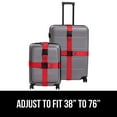thumbnail image 4 of GORILLA GRIP 4 Pack Adjustable Luggage Straps for Suitcases, Travel Belt Connector, Red, 4 of 10