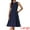 Dark Blue, variant on DARING DIVA Notch V Neck A-Line Office Dress XS Black
