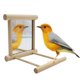 thumbnail image 2 of Espejo para pájaros, columpio colgante de madera, juguetes interactivos para loros pequeños, periquitos, guacamayos, periquitos grises africanos (espejo para pájaros), 2 of 5