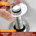 thumbnail image 4 of Universal Bathroom Sink Hair Catcher - Removable Stainless Steel Filter Basket Drain Stopper, Anti-Clog Strainer for Basin/Tub, 4 of 7