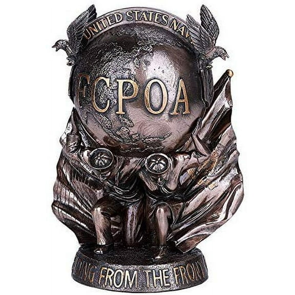 Ebros FCPOA United States Navy Sailors Bearing Globe Insignia Sculpture 8"H