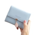 thumbnail image 2 of Women Trifold Short Wallet Leather Coin Purse Card Holder with Tree Leaf Pendant, 2 of 8