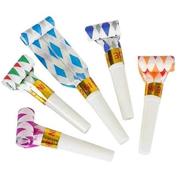 Bulk Toys Party Pack of 36 Musical Blow Outs, Birthday Party Favors, New Years Party Noisemakers