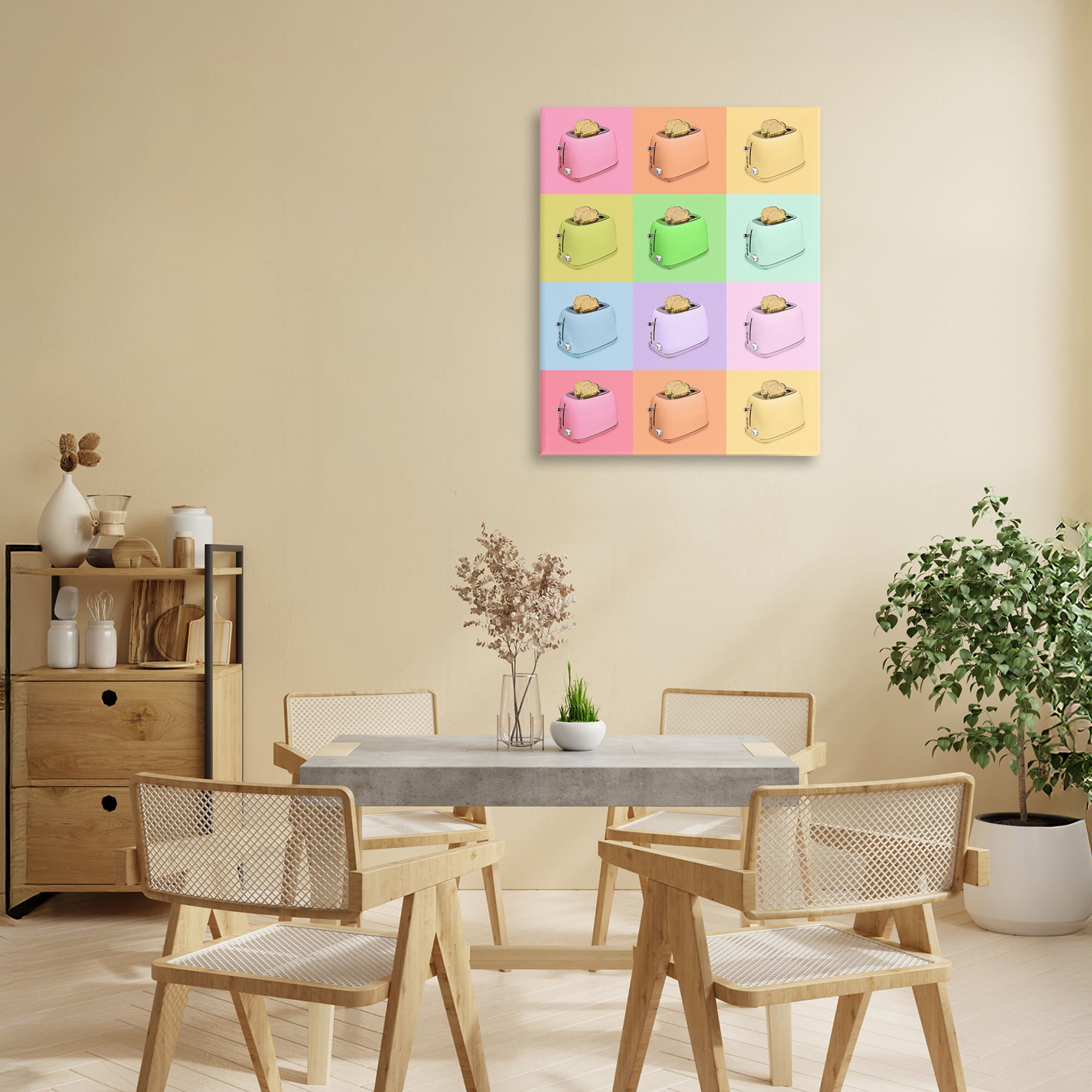 Stupell Industries Golden Disco Toaster Collage Canvas Wall Art, design by LISH Creative