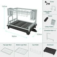 thumbnail image 4 of Dish Drying Rack, 2 Tier Dish Racks for Kitchen Counter, Large Dish Drying Rack with Drainboard & Utensil Holders, Rust-Proof Dish Drainers,Kitchen Organization，Gray, 4 of 6