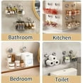 thumbnail image 6 of No-Drill Bathroom Suction Storage Box with Large Capacity, Heavy Duty Shower Caddy Shelf with Drain Holes, Removable Corrugated Suction Cup Hanging Basket for Wall Organizer, 6 of 8