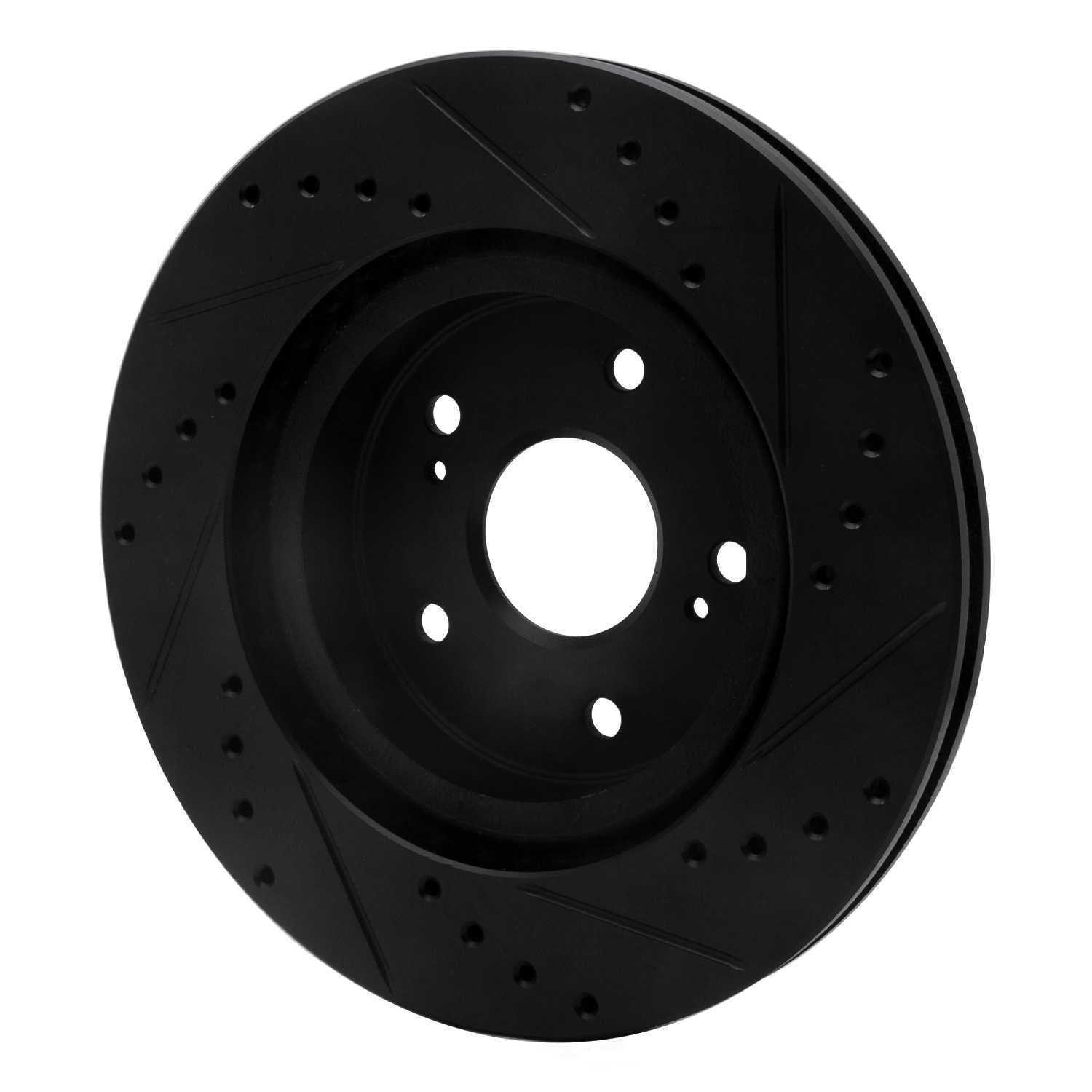 Dynamic Friction Company 633-01014L DFC Brake Rotor - Drilled And Slotted - Black