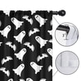 thumbnail image 4 of Set of 2 Spooky Halloween Tier Curtains Featuring Black Cat and Skull Design, Farmhouse Kitchen Style,42x63in long Curtains Set, 4 of 5