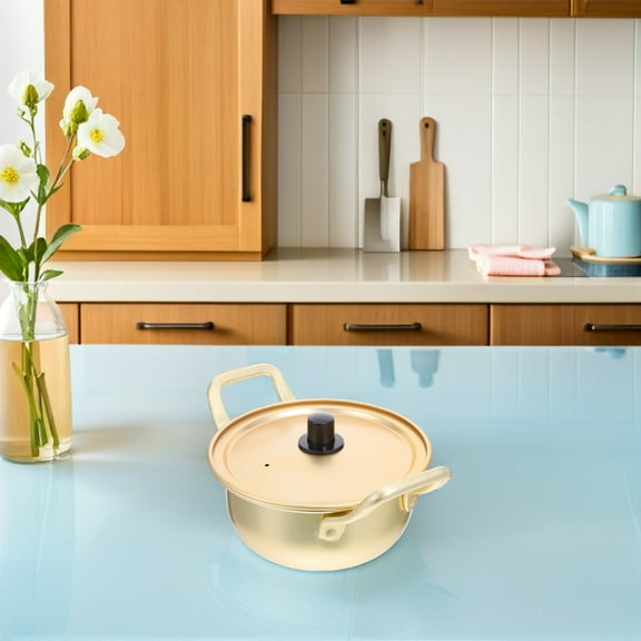 Homoyoyo Non-Stick Alloy Ramen Pot with Lid and Double Handles, Cooking Pot for Home Kitchen Use