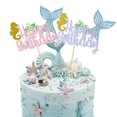 thumbnail image 2 of Adornos para pastel de cumpleaños de sirena, adornos para fiesta de cumpleaños, recuerdos para niños, suministros de temática de fiesta, 1 ud., 2 of 4