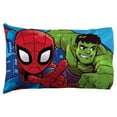Marvel 4Piece Superhero Amigos Toddler Bed Set, 100 Microfiber, Blue