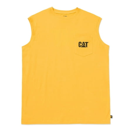Caterpillar Trademark Sleeveless Pocket Tee, Yellow, Small
