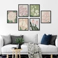 thumbnail image 3 of PixonSign Framed Canvas Print Wall Art Set - Blush Pink Pastel Wildflower Floral Posters - Set of 6 Vintage Retro Antique Mixed Media Country Cultural Art Wall Décor - 11"x14"x6 Black, 3 of 5