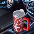 thumbnail image 6 of Red Christmas Snowflake Pattern Tumbler with Handle and Lid,40oz Double Wall Vacuum Insulated Tumbler,Cups Gift for Women and Men, 6 of 7