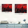 thumbnail image 6 of Acheng  Huge New York City Canvas Wall Art Manhattan Skyline Night View Picture Painting Modern Black and Red City Poster Prints for Home Office Living Room Wall Decoration (Red) 20x16inch, 6 of 6