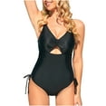 thumbnail image 1 of Traje de baño cómodo de color sólido para mujer Traje de baño de cintura alta OAVQHLG3B Store  lin121212, 1 of 4