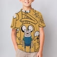 thumbnail image 2 of Adventure Time Kids Short Sleeve Tee Shirt Novelty Crewneck T-Shirts Unisex Summer Blouse Tops for Boys Girls 160CM, 2 of 8