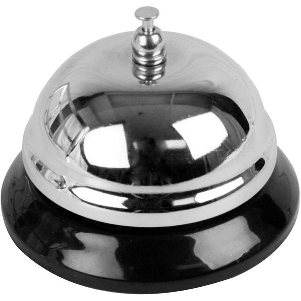 Call Bell, Stainless Steel Bell, Plastic Base (12 Pieces/Unit
